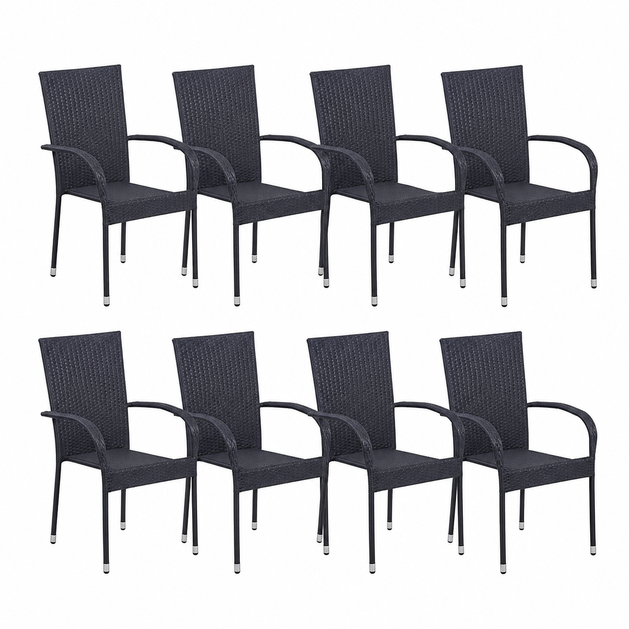Ensemble de Salle à Manger Extérieur 9 Pièces Noir